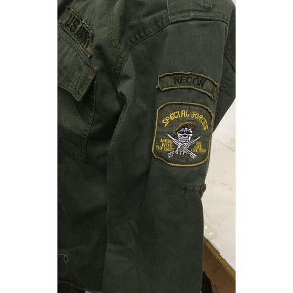 Mens Size Small Regular Hotlips Olive Green US Army Collared Long Sleeved Shirt - Picture 4 of 7